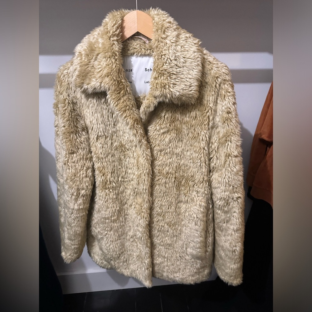PROENZA SCHOULER White Label Cream Beige Fax Fur Coat S